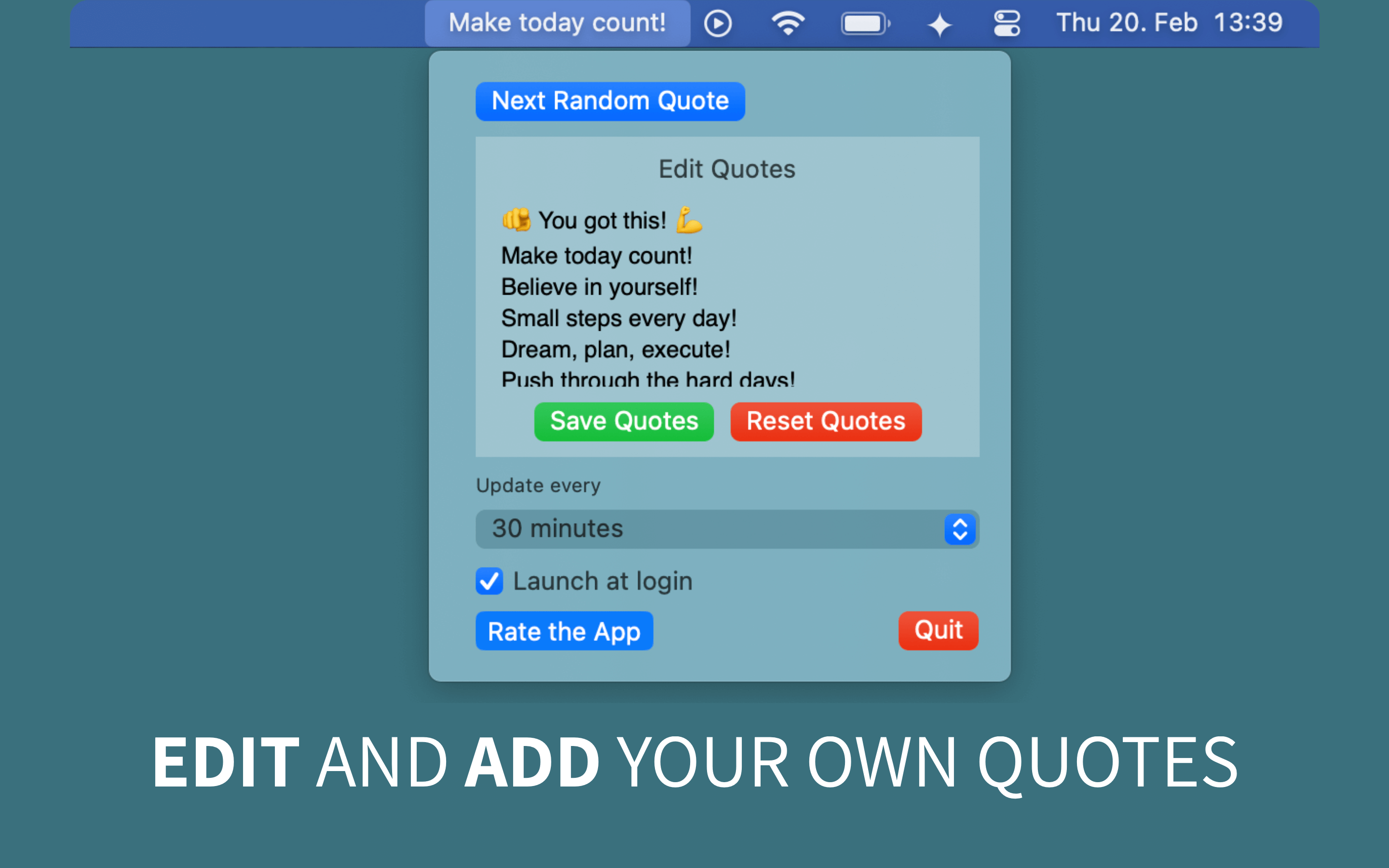 Motivational Menu Bar screenshot 1