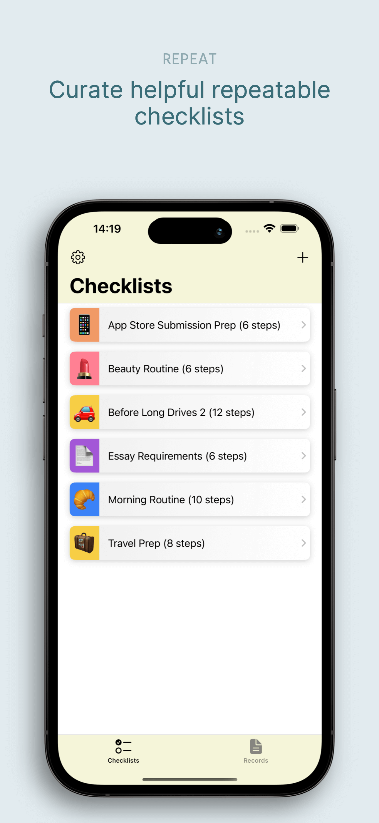 Repeatable Checklists screenshot 1